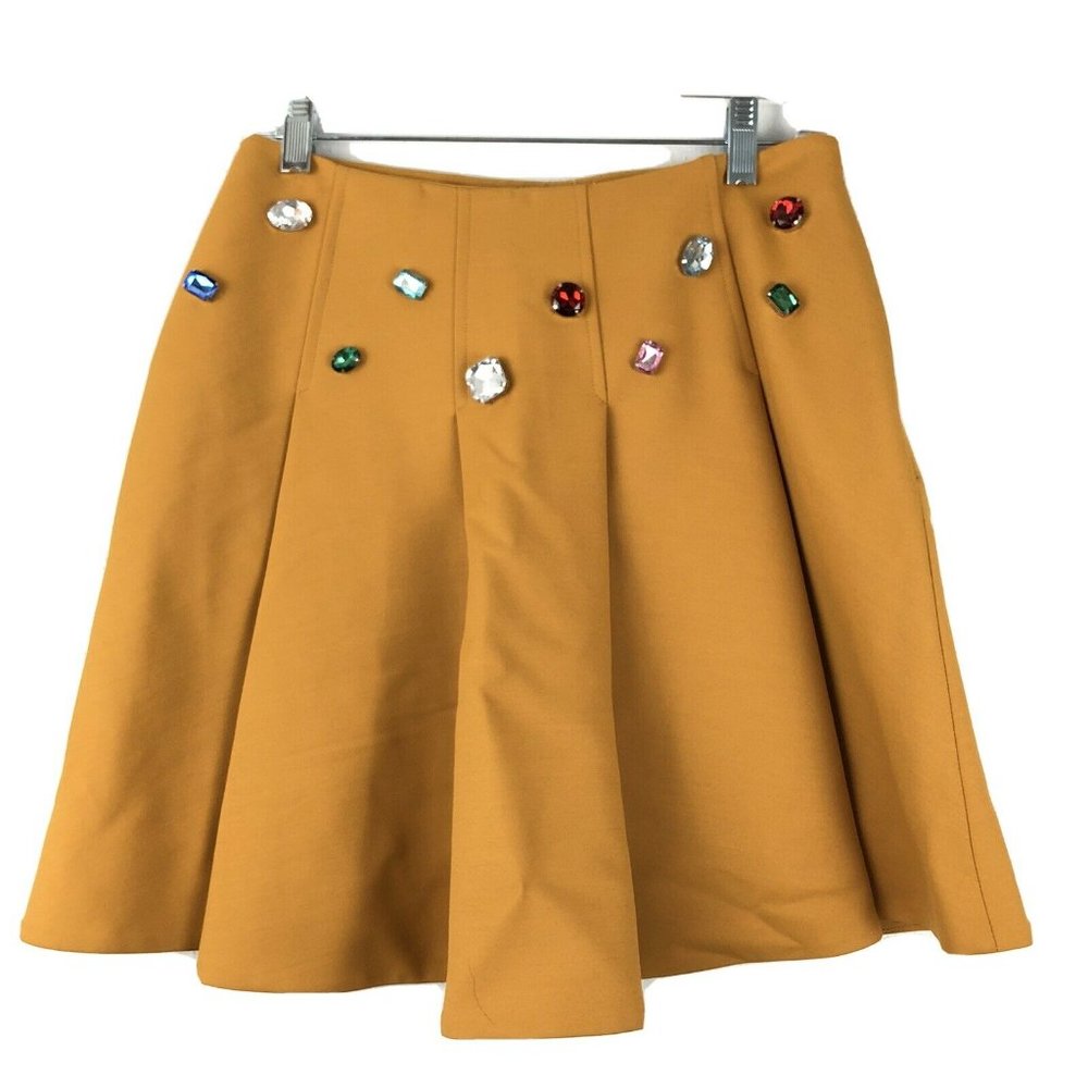 Vivetta Skirt A-Line Pleated Rhinestones Wool